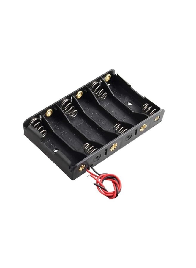 6-Way AA Battery Holder, Wired Connection for 1.5V Batteries